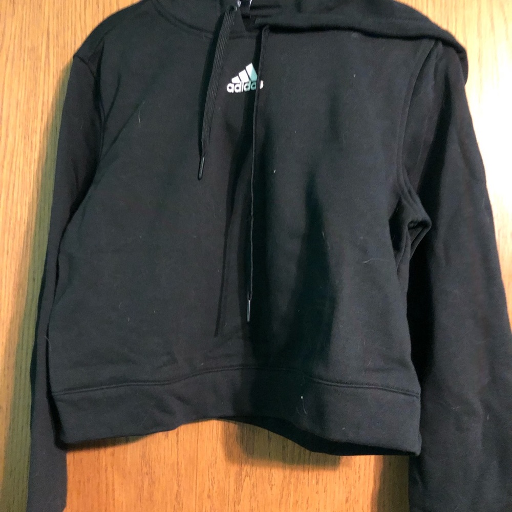 NWT… Black Adidas crop hoodie